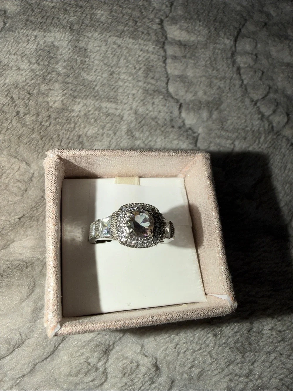 Silver Halo Crystal Cocktail Ring - Silver